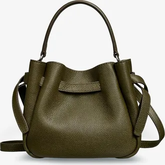 Tory Burch Womens Crossbody Bag Romy Mini Leather Green Shoulder