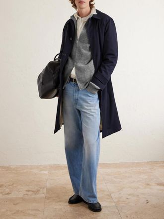 Umit Benan Matt Ribbed Cashmere Zip-Up Cardigan