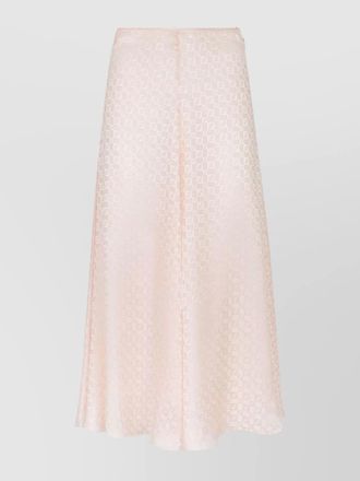 Fendi silk ff jacquard checked a-line midi skirt