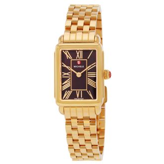 Michele Deco Park Quartz Dark Cherry Dial Ladies Watch MWW06E000147