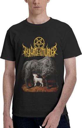 Generic Mens Murder Band Thy Art Printed Cotton Shirt Simple and Practical Top Casual and Sport Shirts Black XXL