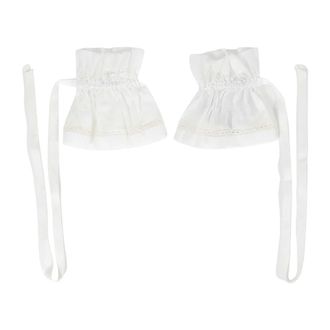 Ann Demeulemeester Suna Ruwe Rand Ruches Manchetten - Dames - Accessoires - Wit - Maat: M/L Katoen
