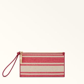Furla Iride Busta Xl Toni Lacca Multicolore Tessuto Canvas A Righe Donna