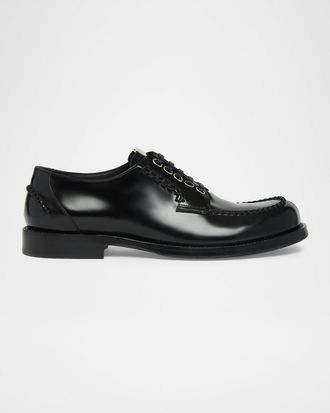 Dolce & Gabbana Men & apos;s Calfskin Logo Plaque Derby Shoes