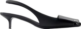 Courr&egrave;ges Fold leren slingbacks - Dames - Pumps - Zwart - 37 EU - Leer - Schoenen