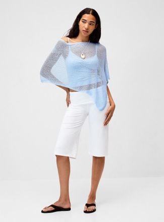 Twik Womens Asymmetrical slub jersey poncho