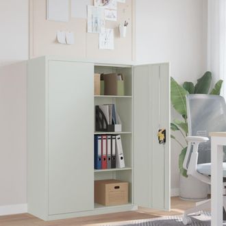 Berkfield Home Office Cabinet 90x40x140cm Steel Grey | Size: 90 x 40 x 140 cm