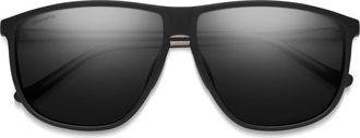 Smith Mono Lake 63m Oversize ChromaPop Polarized Round Sunglasses in Matte Black /Black at Nordstrom