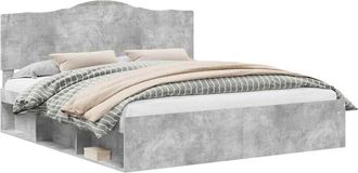 vidaXL Estructura De Cama Concreto 200 X 200 Cm Madera De Pino Macizo Vidaxl