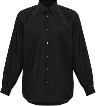 Comme Des Gar&ccedil;ons Camicia Larga Classica in Lana Liscia - - Shirts - Uomo - Nero - M