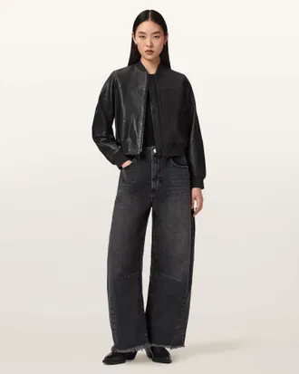 AllSaints Repurpose Leather Bomber Jacket