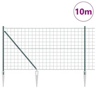 Berkfield Home Green Euro Fence with 7 Spike Posts 1.4x10 m Galvanized Steel Green