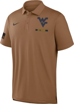 Nike West Virginia Military Appreciation Nike Mens Dri-FIT College Polo in Brown | 04PF2EAWVN-YG7