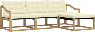vidaXL Conjunto De Sof&aacute;s De Exterior 4 Uds. Blanco Y Crema Vidaxl