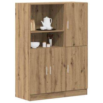 Berkfield Home 2 Piece Kitchen Cabinet Set Artisian Oak Engineered Wood in Brown