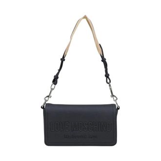 Love Moschino Shoulder Bags, female, Black, Size: ONE SIZE Polyethylene Handbag with Sleek Design