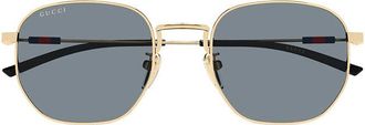 Gucci Octagonal Frame Sunglasses - Gold