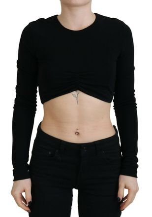 Dsquared2 Dsquared&sup2; Viscose Cropped Round Neck Long Sleeves Womens Top (Pre-Owned)