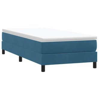 vidaXL Letto a Molle senza Materasso Blu Scuro 100x220 cm in Velluto vidaXL
