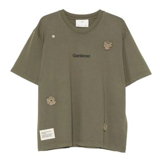Song for the Mute The Gardener Crochet Flower T-Shirt - male - Song for the Mute - T-Shirts - Green - XL - Tops