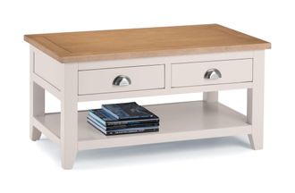 Netfurniture Rachet Coffee Table 2 Drawers in Grey