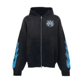 Amiri Zip-throughs, male, Black, Size: M Core Logo Hoodie