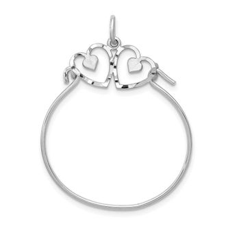 Diamond2Deal 14k White Gold Heart Charm Holder