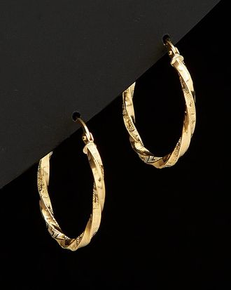 Italian Gold, Inc 18K Italian Gold Greek Key Twisted Hoops