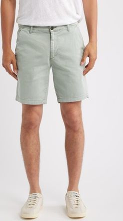 AG - Adriano Goldschmied Wanderer 8.5-Inch Stretch Cotton Chino Shorts in Sulfur Faded Moss at Nordstrom, Size 30