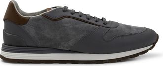 Brunello Cucinelli Stijlvolle grijze leren sneakers - Heren - Sneakers - Grijs - 42 1/2 EU - Leer - Schoenen