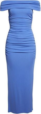 Carolina Herrera Ruched Off the Shoulder Jersey Dress in Isle Blue at Nordstrom, Size X-Small