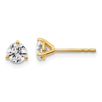 Diamond2Deal 14k Gold 2/3 ct Round Lab Grown Diamond Stud Earrings VS Clarity, D-E Color