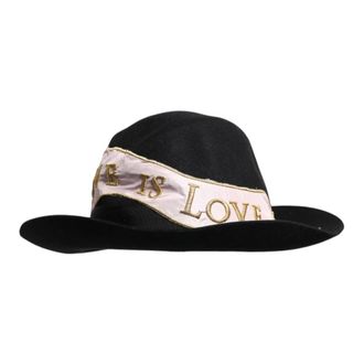 Dolce & Gabbana Hats, female, Black, Size: ONE SIZE Wide Brim Hat