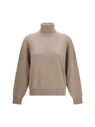 Brunello Cucinelli Brown Knitted Turtle Neck Sweater
