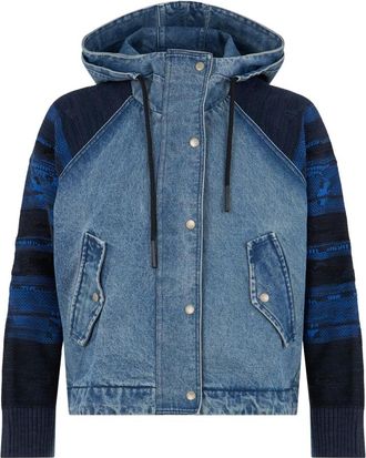 Diesel Denim jack met capuchon - Dames - Jassen - Blauw - Maat: M Denim
