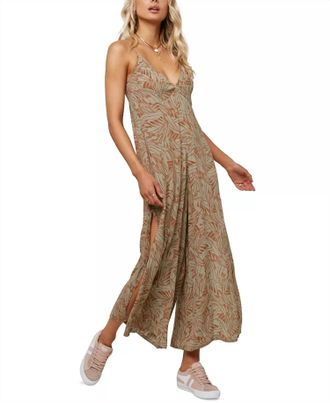 O'Neill Jace Printed Wide-Leg Jumpsuit In Light Green