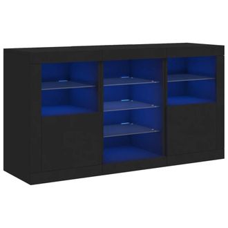 Berkfield Home Sideboard with LED Lights Black 123x37x67 cm | Size: 123 x 37 x 67 cm