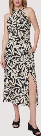 Lost + Wander Genevieve Ladder Stitch Midi Dress in Black-Cream at Nordstrom Rack, Size X-Small