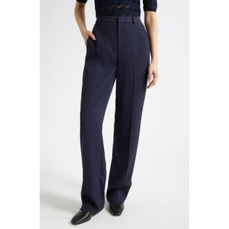 Vince Elsa High Rise Straight Leg Trousers in Twilight Navy at Nordstrom, Size 16