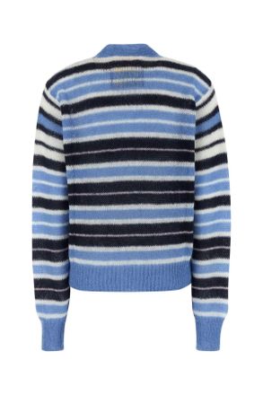 Marni Womens Multicolor Mohair Blend Cardigan Bluelilac Exterior: Nylon Wool Maglieria