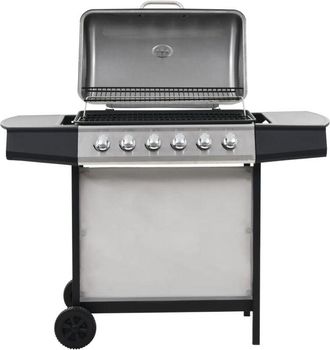 vidaXL vidaXL Barbecue Griglia a Gas 6 Fornelli Acciaio Inossidabile Argento
