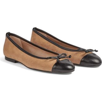 L.k. Bennett Kara Ballet Flat in Sand Black at Nordstrom, Size 6Us