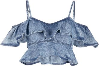 Isabel Marant Voloteo ruffle blouse - women - Cotton - 34 - Blue