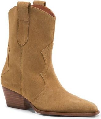 Free People Cat Nap Western Boot in Camel Suede at Nordstrom, Size 7.5