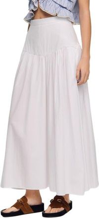 Sandro Long poplin skirt with ties in White at Nordstrom, Size 34 Eu