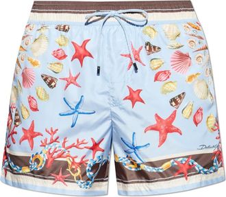 Dolce & Gabbana Zwemshorts met print - Heren - Strandmode - Blauw - 2XL - Badmode