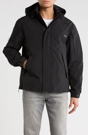 Karl Lagerfeld Nylon Hooded Jacket in Black at Nordstrom Rack, Size Xx-Large