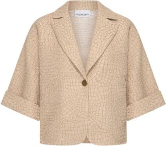 Hart by Helena Hart Pien Croco Blazer - Dames - Blazers - Beige - L - Leer - Jassen