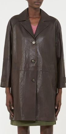 Max Mara Camino Leather Trench Coat in Brown at Nordstrom, Size 4