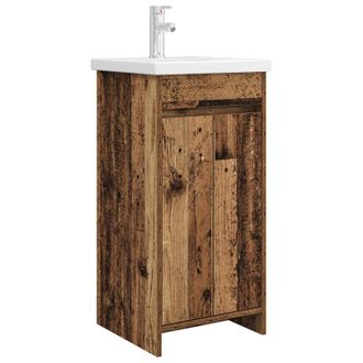 vidaXL Vanidad De Ba&ntilde;o Con Lavabo Madera Envejecida 42 X 40 X 84,5 Cm Vidaxl